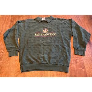 Blue Bay San Francisco Yacht Club Sweatshirt Men's M Green Made USA VTG